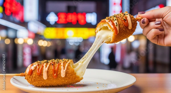 Obraz mozzarella corn dog korean 