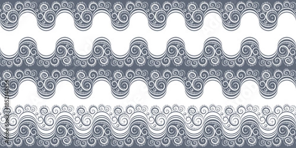 Obraz Seamless pattern with swirls. Vector illustration.