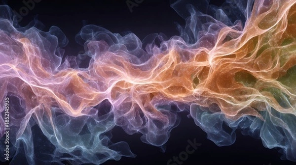 Obraz Glowing energy particles forming abstract light wave pattern