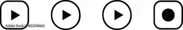 Fototapeta vector play button on white background
