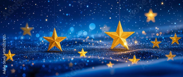 Obraz blue background with stars