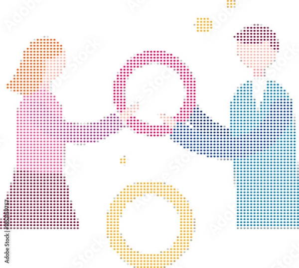 Obraz Collaboration Teamwork Partnership Concept With Connecting Circles