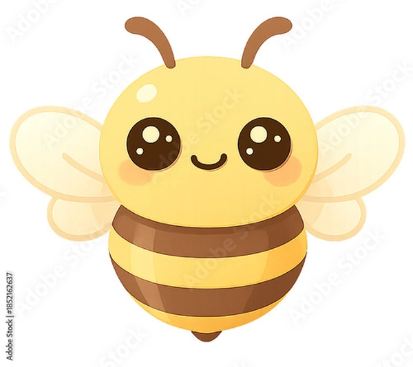 Obraz Smiling Bee Character Illustration Isolated on White Background