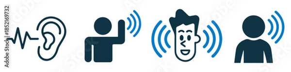 Obraz listening hearing communication icon set