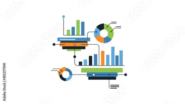 Obraz Abstract Data Visualization for Business Analytics and Strategic Information Management