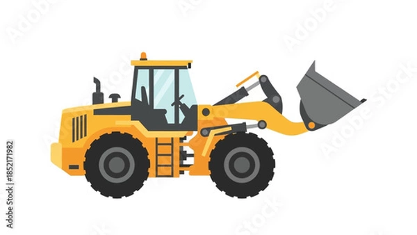 Obraz Construction Wheel Loader Machine Vector Illustration