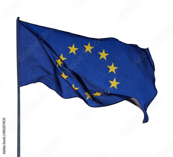 Obraz European Union EU flag waving isolated