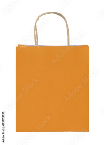 Obraz Yellow paper shopping bag isolated on white