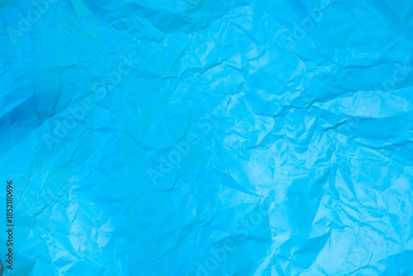 Obraz Blue crumpled paper texture background. Crumpled paper background.