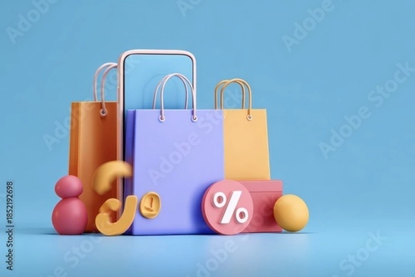 Obraz Retail sale concept with mobile device