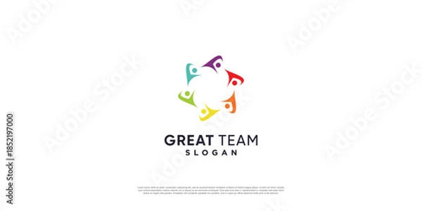 Obraz Team work logo with modern unique concept Premium Vector part 8