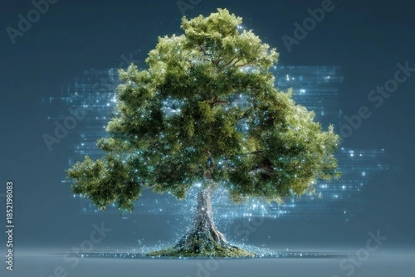 Obraz Green technology growth in digital space