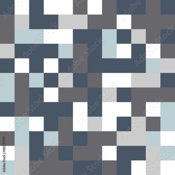 Fototapeta Squares mosaic geometric vector seamless pattern.