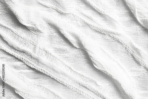 Obraz Soft, textured white fabric folded in elegant waves, ideal for backgrounds or design elements