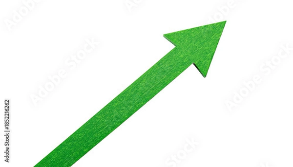 Fototapeta A Simple upward arrow in solid green