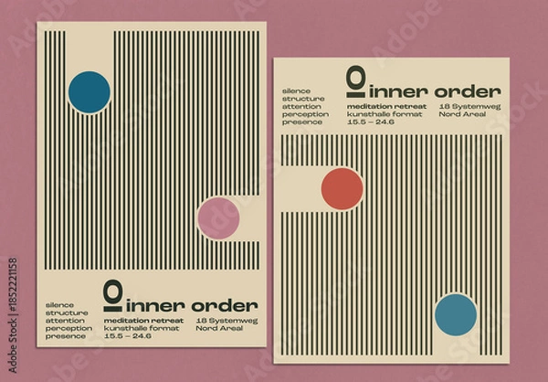 Obraz Retro Minimalist Stripe Layout Set