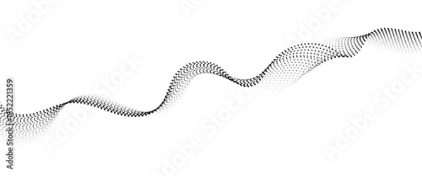 Obraz Flowing Dot Wave halftone gradient pattern on transparent background	