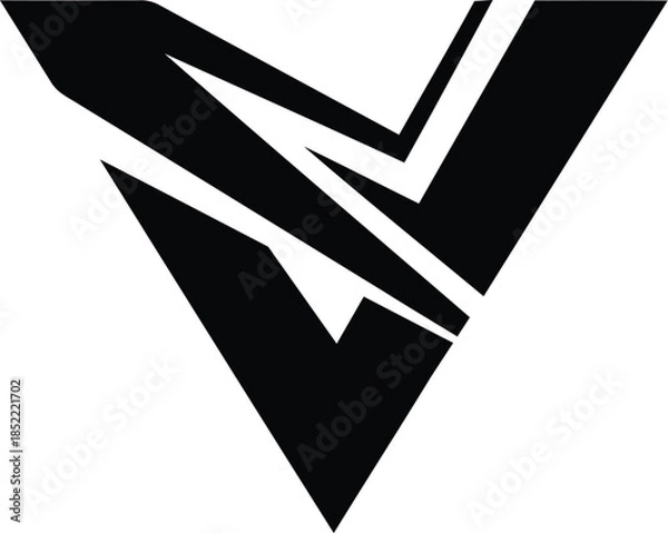Obraz Letter V minimalist logo
