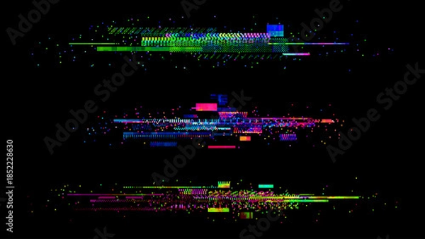 Obraz Glitch effect texture. Vector elements set. Colorful Glitch Bars