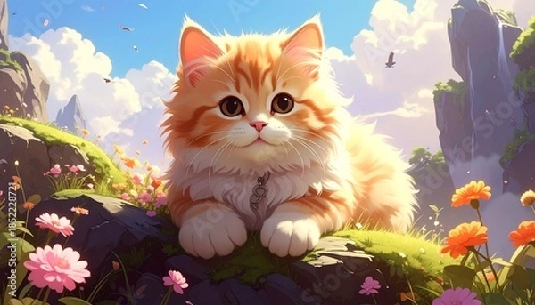 Obraz cute cat on the grass