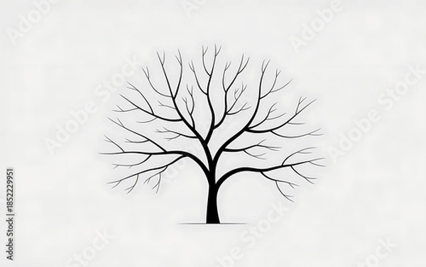 Obraz Bare Tree with Intricate Branches isolated on a transparent background