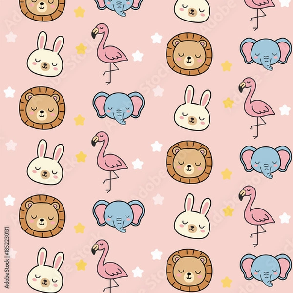 Obraz Cute Animal Pattern Seamless Design