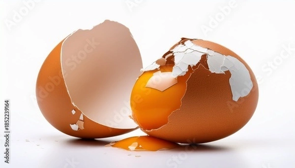 Obraz Rotten Egg Or Broken Egg Isolated On White Background