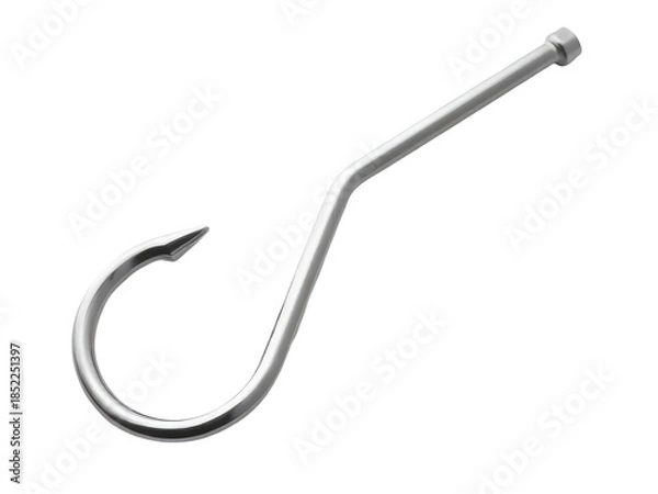 Obraz A metal hook with an attached hook for hanging or lifting objects