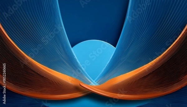 Obraz Blue Abstract Background With Creative Shape Orange For Banner Certificate Design