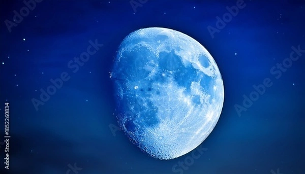 Obraz Crescent Moon Glows Against A Dark Blue Sky