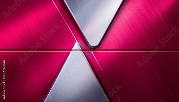 Obraz Polished Crimson And Chrome White Metallic Panel Background