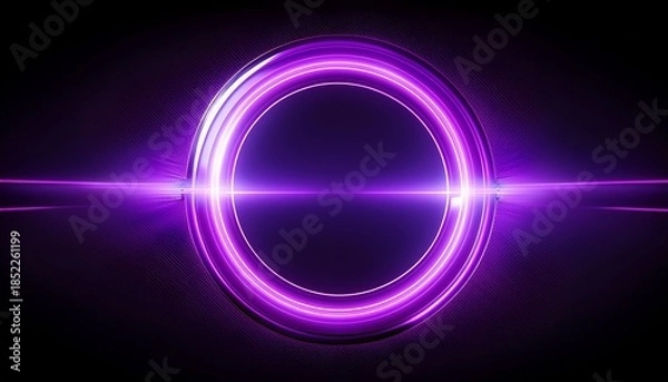 Obraz Glowing Purple Neon Circle Isolated On Transparent Background