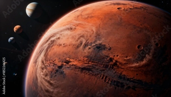 Obraz Planet Mars from space with massive dust storm