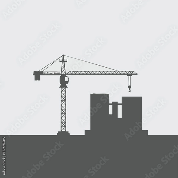 Obraz Crane construction building site.