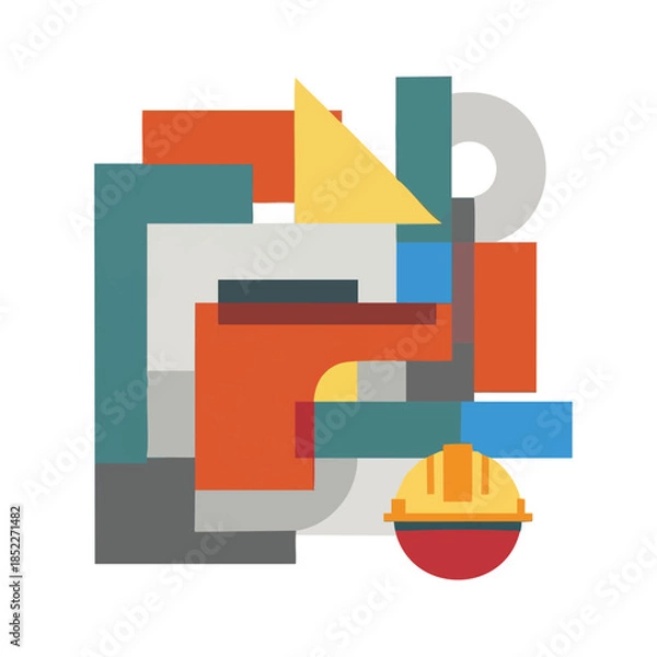 Obraz Geometric Shapes Construction Abstract Background Design.