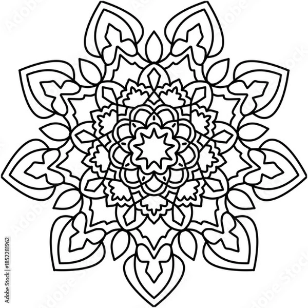 Obraz Vector Hand Drawn Mandala Background Black And White 