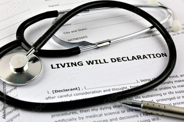 Fototapeta An concept Image of a living will declaration