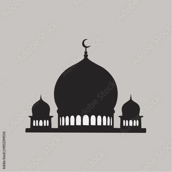 Obraz Flat icon of mosque dome silhouette without details