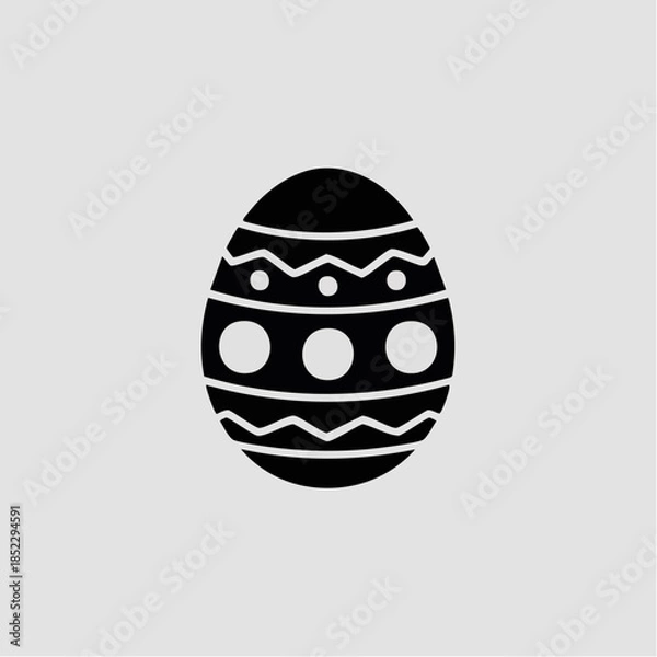 Obraz Minimal vector icon of Easter egg with simple pattern