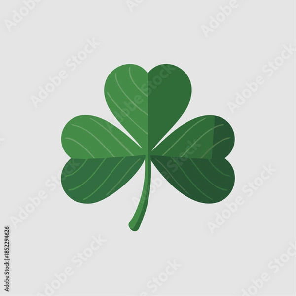 Obraz Minimal vector icon of shamrock leaf in flat design