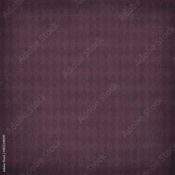 Fototapeta Dark plum vintage paper texture with subtle diamond pattern. Elegant moody background for branding, posters, scrapbooking and overlays.
