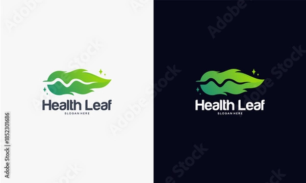 Obraz Health Leaf Logo Design Vector Illustration.