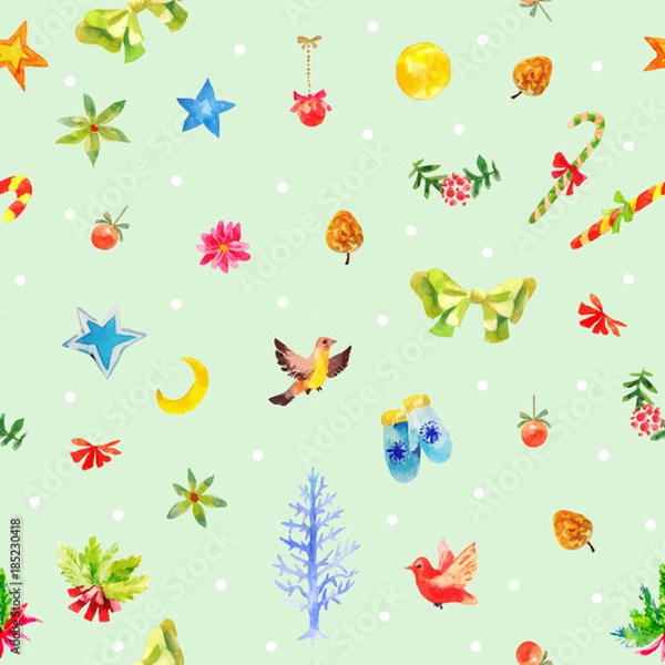 Fototapeta winter green pattern