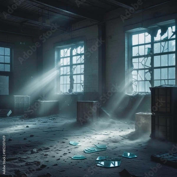 Obraz abandoned building interior