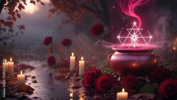 Obraz candles and christmas tree