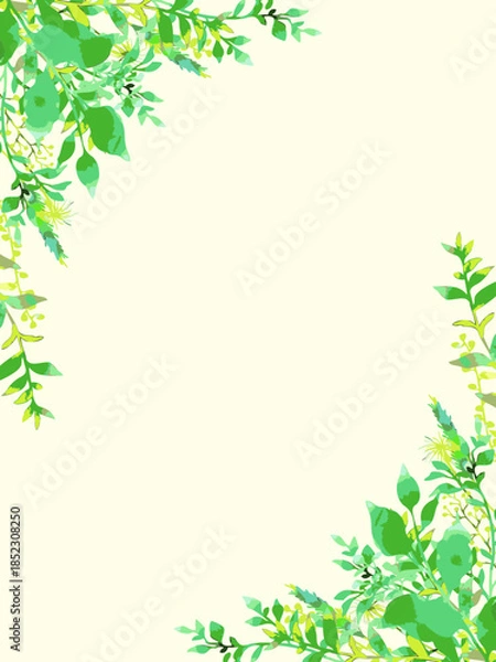 Obraz フレッシュグリーンの春らしい装飾素材・縦型フレーム