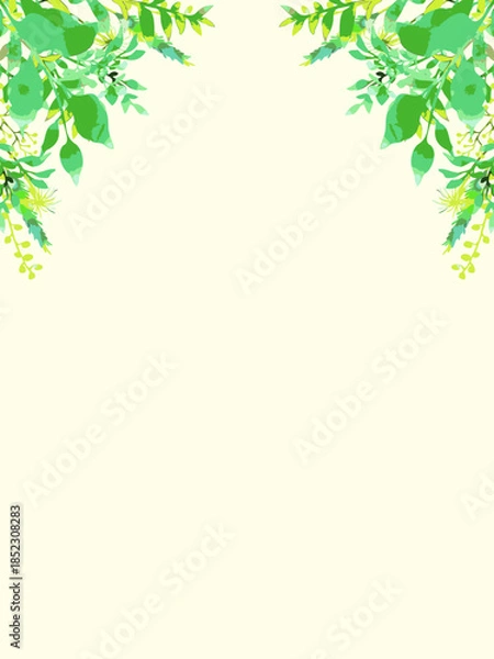 Obraz フレッシュグリーンの春らしい装飾素材・縦型フレーム