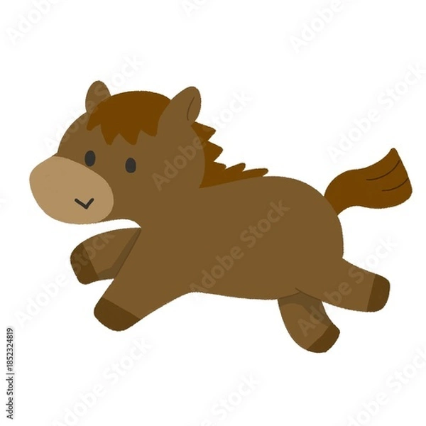 Obraz 午年イラスト素材｜走るゆるい馬