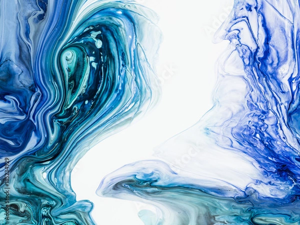 Fototapeta Creative abstract hand painted background, wallpaper, texture, close-up fragment of acrylic painting on canvas with brush strokes. Modern art. Contemporary art.