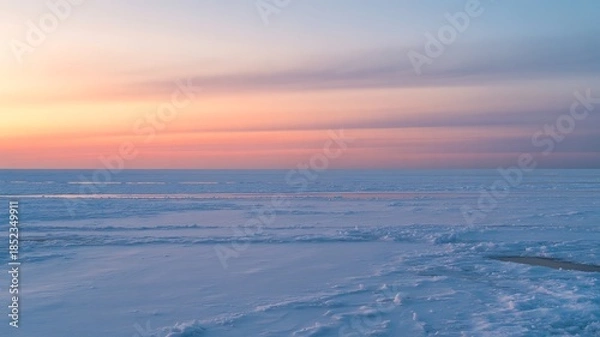 Obraz Arctic Ice Plain Sunset Minimal Scene